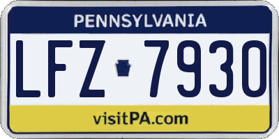 PA license plate LFZ7930