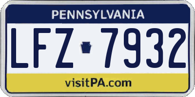 PA license plate LFZ7932