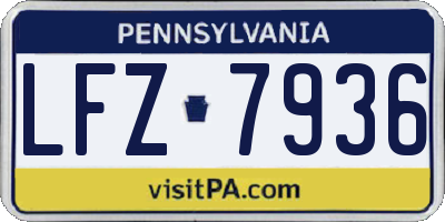 PA license plate LFZ7936