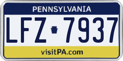 PA license plate LFZ7937