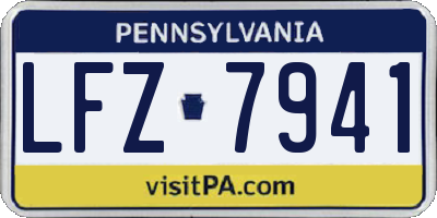 PA license plate LFZ7941