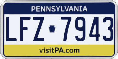 PA license plate LFZ7943