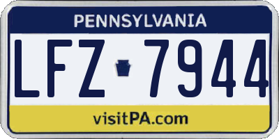 PA license plate LFZ7944