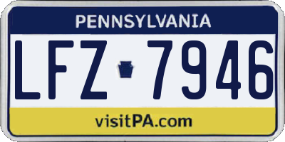 PA license plate LFZ7946