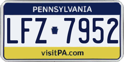 PA license plate LFZ7952
