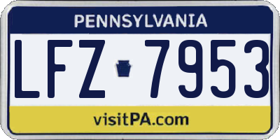 PA license plate LFZ7953