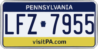 PA license plate LFZ7955