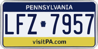 PA license plate LFZ7957