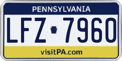 PA license plate LFZ7960