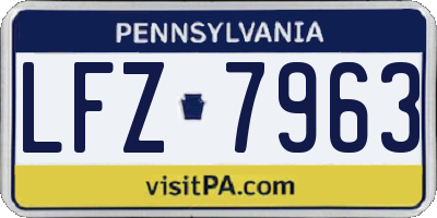 PA license plate LFZ7963