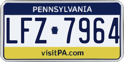PA license plate LFZ7964