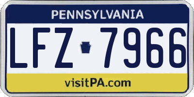 PA license plate LFZ7966