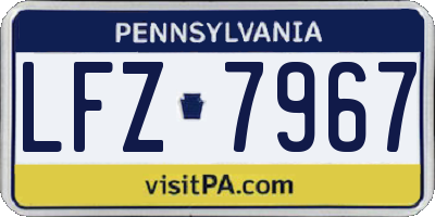 PA license plate LFZ7967
