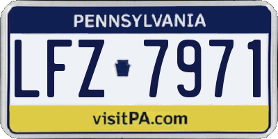 PA license plate LFZ7971