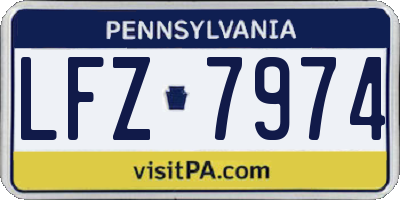 PA license plate LFZ7974