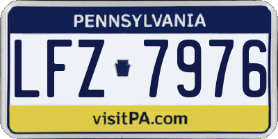 PA license plate LFZ7976