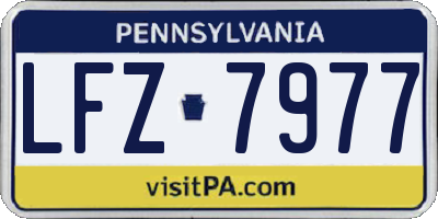 PA license plate LFZ7977