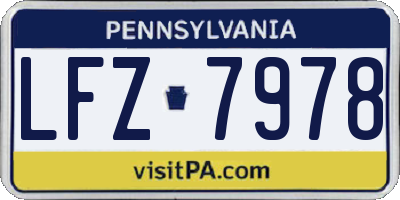 PA license plate LFZ7978