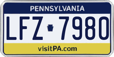 PA license plate LFZ7980