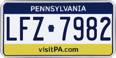 PA license plate LFZ7982