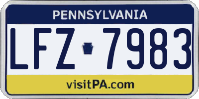PA license plate LFZ7983