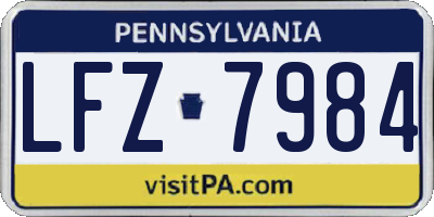 PA license plate LFZ7984
