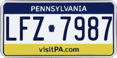 PA license plate LFZ7987