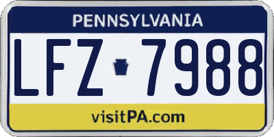 PA license plate LFZ7988