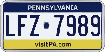 PA license plate LFZ7989