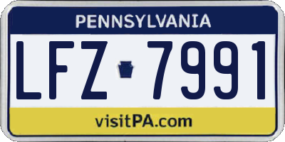PA license plate LFZ7991