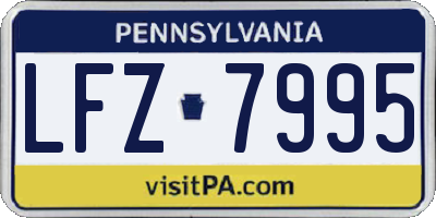 PA license plate LFZ7995