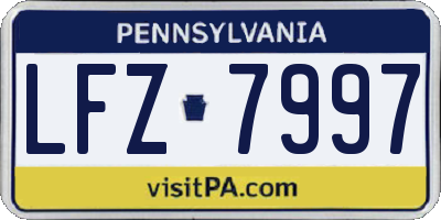 PA license plate LFZ7997