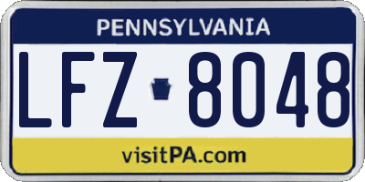 PA license plate LFZ8048