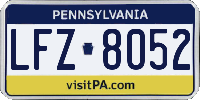 PA license plate LFZ8052