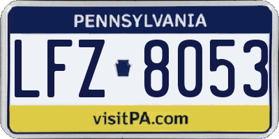 PA license plate LFZ8053