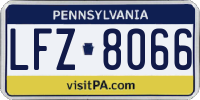 PA license plate LFZ8066
