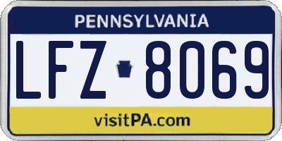 PA license plate LFZ8069