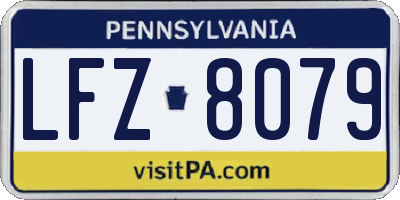 PA license plate LFZ8079