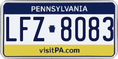 PA license plate LFZ8083