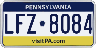 PA license plate LFZ8084