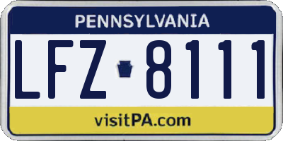 PA license plate LFZ8111