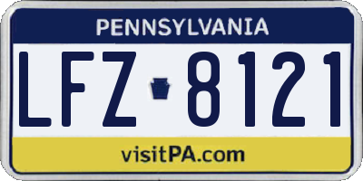 PA license plate LFZ8121