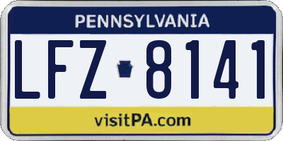 PA license plate LFZ8141