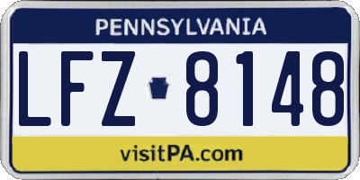 PA license plate LFZ8148