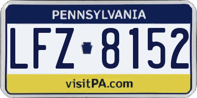 PA license plate LFZ8152