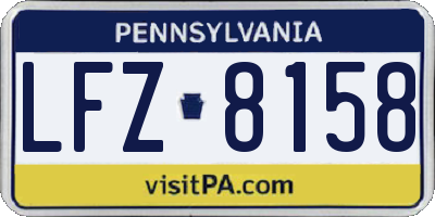 PA license plate LFZ8158