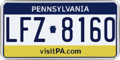 PA license plate LFZ8160