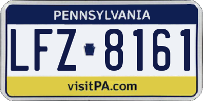 PA license plate LFZ8161