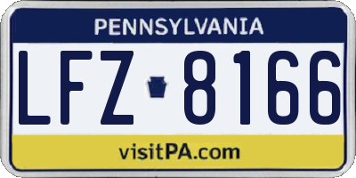 PA license plate LFZ8166