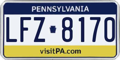 PA license plate LFZ8170